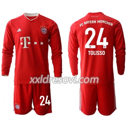 FC Bayern München Corentin Tolisso 24 Domaći Dječji Komplet Dresovi za Nogomet 2020-2021 Dugim Rukavima (+ kratke hlače)